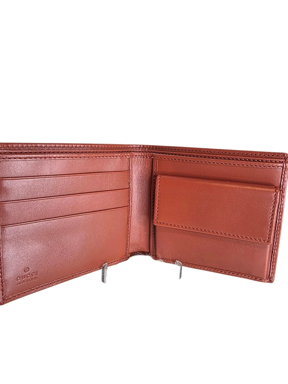 Gucci Diamante Men's Bifold Wallet Geometric Diamond Pattern Red Leather New
